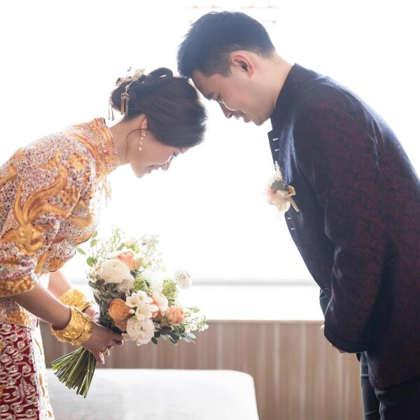 Orange Blooming Wedding Bouquet 結婚花球/送禮花束-3-婚禮當日